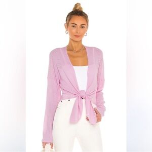 Revolve X Autumn cashmere tie front rib cardigan Small